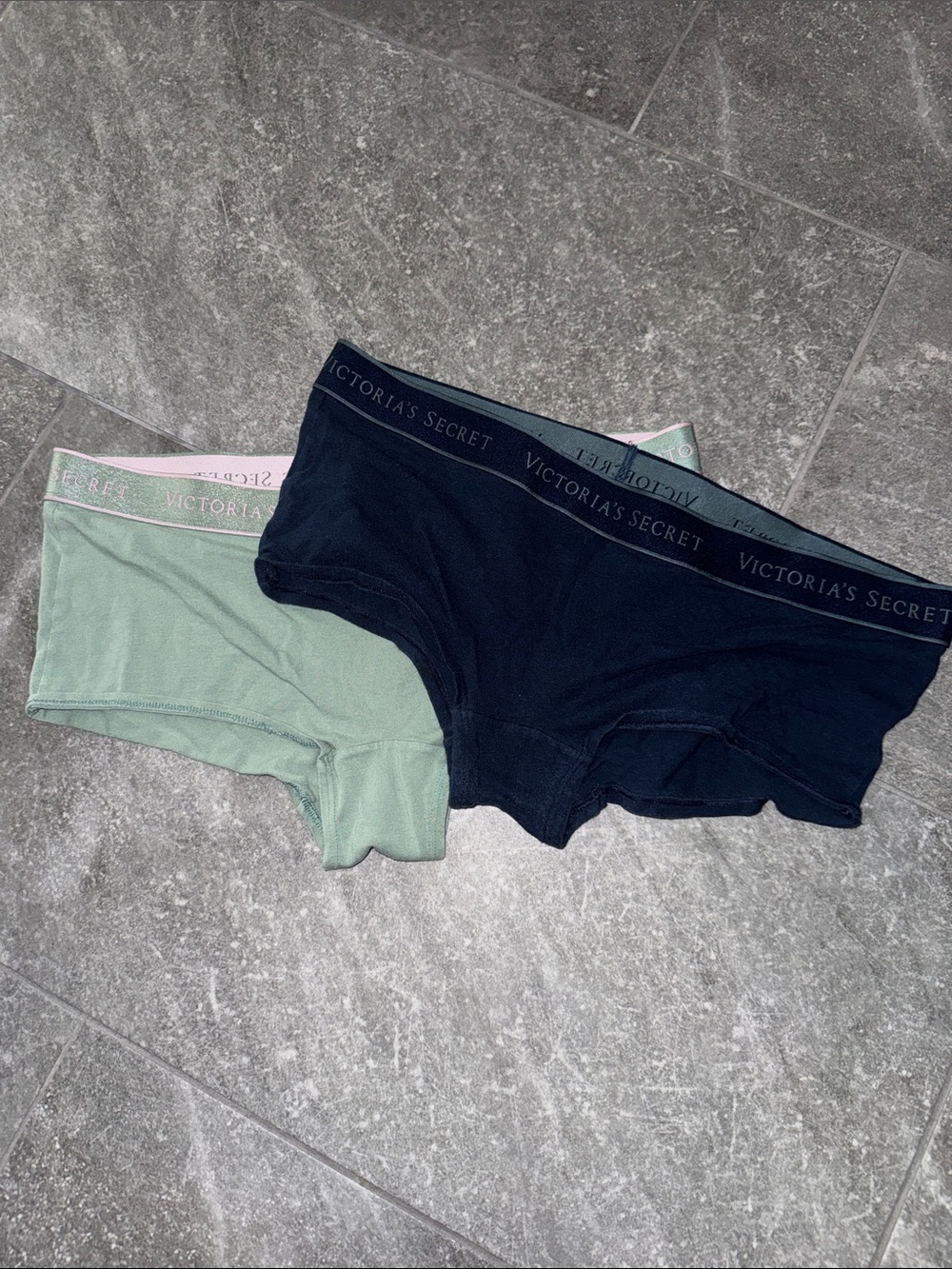 Victoria's Secret Boyshorts - Blue & Sage Green